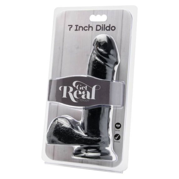 Get real - Realistische Dildo 18 cm Met Ballen Zwart