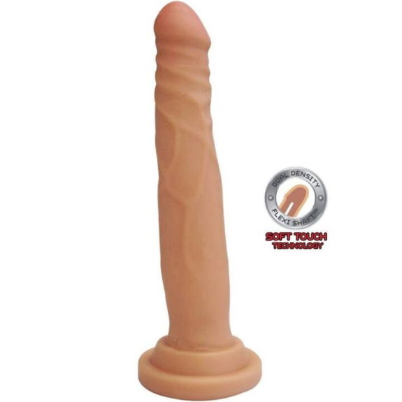 Realistische Dual Density Dong 19 cm Huidskleur