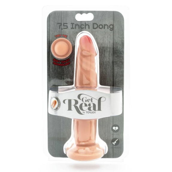 Realistische Dual Density Dong 19 cm Huidskleur