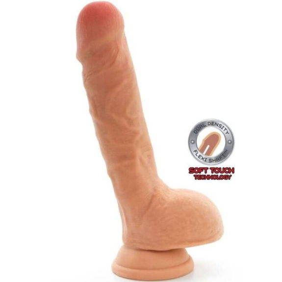 Get real - Duale Dichtheid Dildo 25,5 cm - Ballen Huid