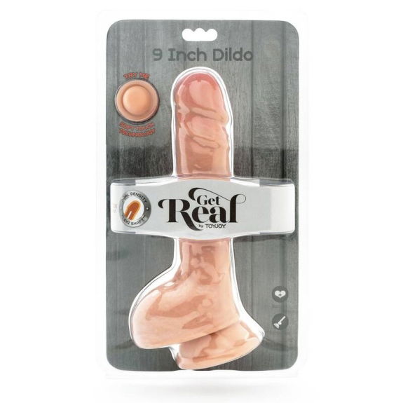 Get real - Duale Dichtheid Dildo 25,5 cm - Ballen Huid