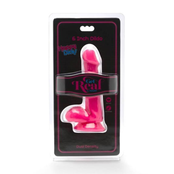 Get real - Happy Dicks Dildo Met Ballen 12 cm Roze