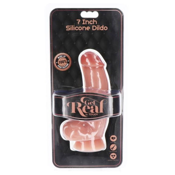 Get real - Silicone Dildo 18 cm met Ballen Huidskleur