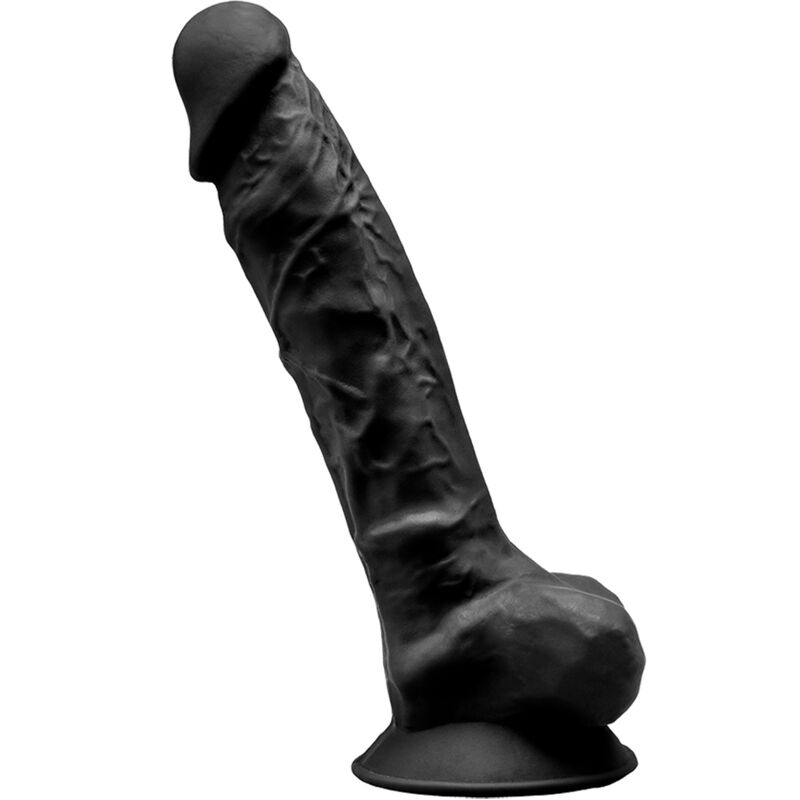 Model 1 Realistische Penis Premium Silicone Zwart 23 cm