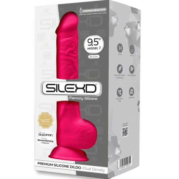 Realistische Penis Premium Silexpan Siliconen Fuchsia 24