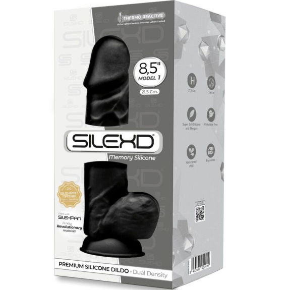 Realistische Penis Premium Silexpan Siliconen Zwart 21.5