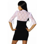 Mini-jurk met wit kanten top