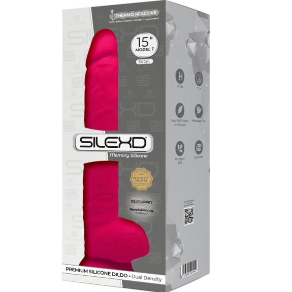 Realistische Dildo Premium Silexpan Siliconen Fuchsia 38