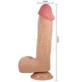 Realistische Dildo met Schuivende Huid en Zuignap 23.4 c
