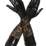 Wetlook-handschoenen met kant