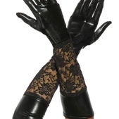 Wetlook-handschoenen met kant