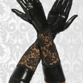 Wetlook-handschoenen met kant