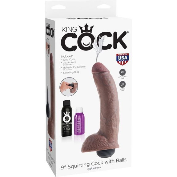 Realistische Bruine Ejaculator Penis 22.86 cm