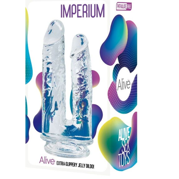 Imperium Realistische Dubbele Dildo Transparant 12/14 cm