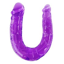 Baile anal - Dubbele Dildo in Lila Flexibele Jelly