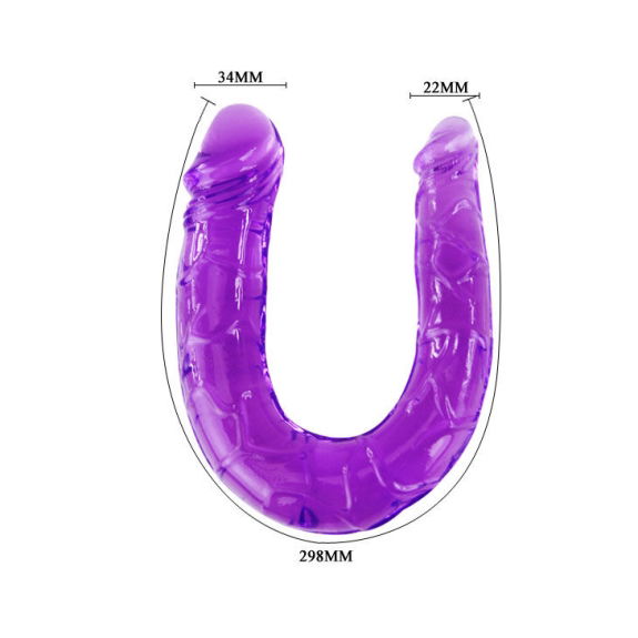 Baile anal - Dubbele Dildo in Lila Flexibele Jelly