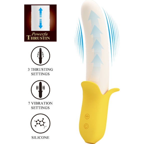 Banana Geek Super Power 7 Trillingen Op & Neer Silicone 