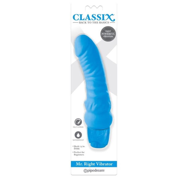 Vibrerende Dildo Mr. Right Multi-Speed 15.5 cm Blauw