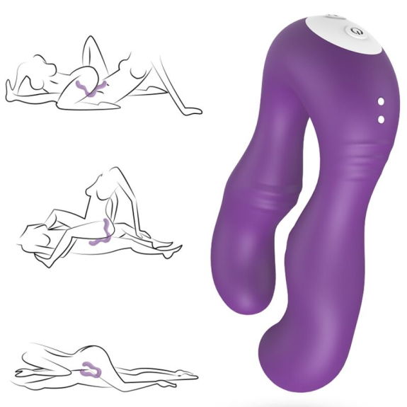 Seraph Vibrator: Dubbele Afstandsbediening Paars