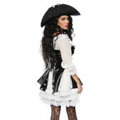 Piraten kostuum leerlook corset