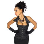 Zwart corset barokprint met kraag Zwart corset barokprint met kraag