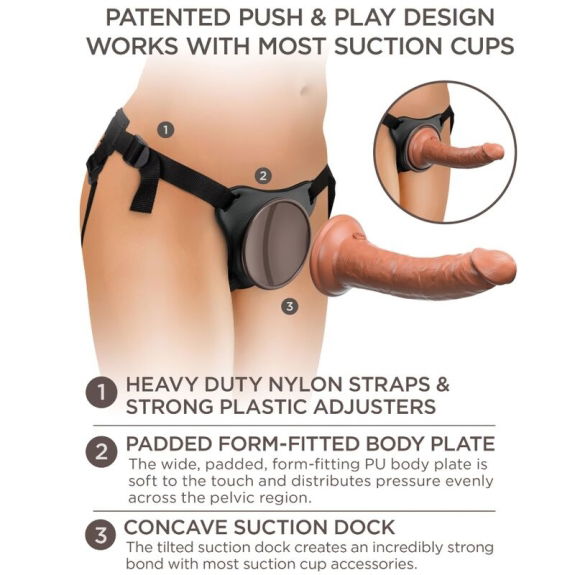 King cock - Elite Verstelbare Harnas Met Dildo 17.8 cm