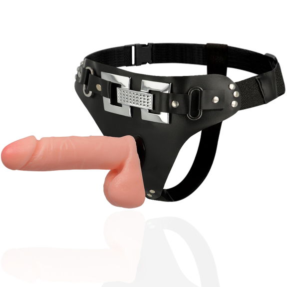 Deluxe Harnas Met Realistische Vibratie 18 cm -O- 4.5 cm