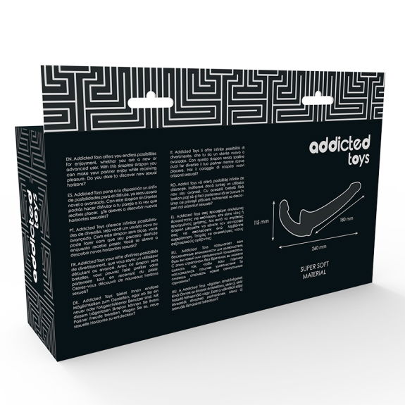 Addicted toys - Dildo zonder harnas, Zwart 26 cm - 18 cm