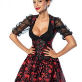 Dirndl zwart/rood bloemen