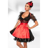 Dirndl zwart met rood schort