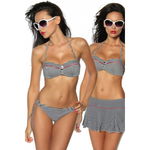 Push-up bikini gestreept zwart-wit