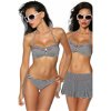 Push-up bikini gestreept zwart-wit