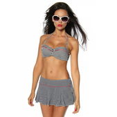 Push-up bikini gestreept zwart-wit