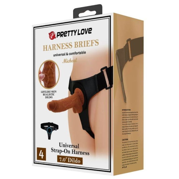 Harness Briefs Universeller Gurt mit Dildo Micheal 20 cm Harness Briefs Universeller Gurt mit Dildo Micheal 20 cm