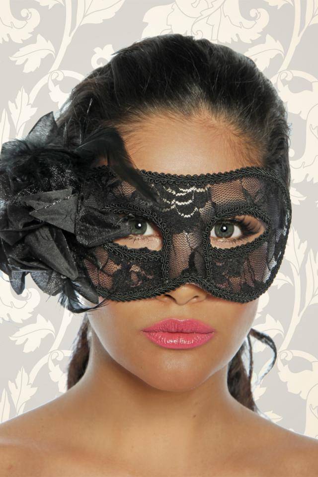 Extravagant masker zwart - afbeelding 2
