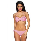 Push-up bikini gestreept rood-wit