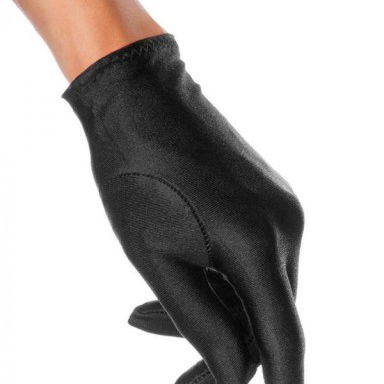 Korte satijnen handschoenen zwart