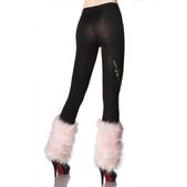 Fluffy beenwarmers lichtroze