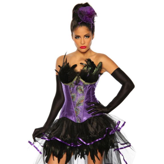 Burlesque corset zwart-paars