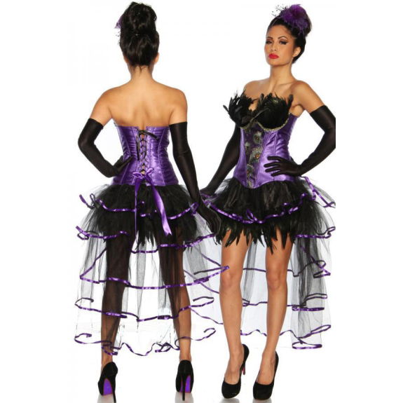 Burlesque corset zwart-paars