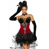 Burlesque corset zwart-rood