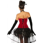 Burlesque corset zwart-rood