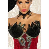 Burlesque corset zwart-rood