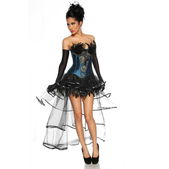 Burlesque rok met sleep zwart