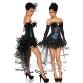 Burlesque rok met sleep zwart