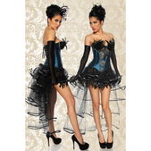 Burlesque rok met sleep zwart