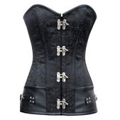 Longline corset met kunstleer