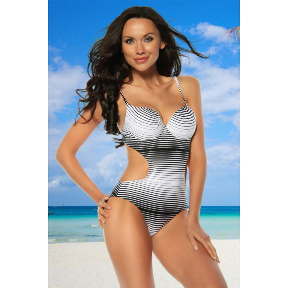 Monokini gestreept voorgevormde cup