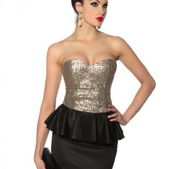 Strapless jurk met pailletten zwart
