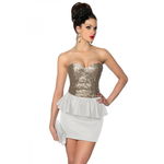 Strapless jurk met pailletten wit